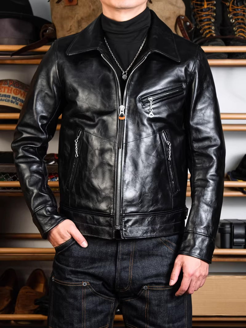 1930s "Mulholland" Straight Zip CHP Jacket Padova Teacore Horsehide