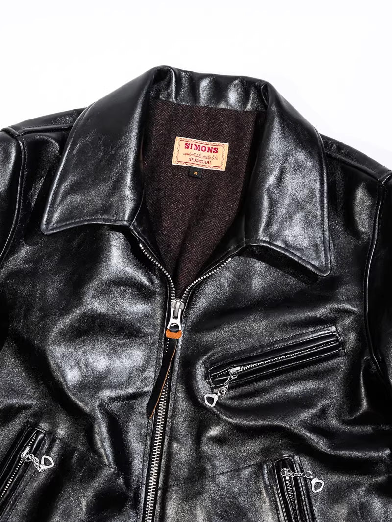 1930s "Mulholland" Straight Zip CHP Jacket Padova Teacore Horsehide