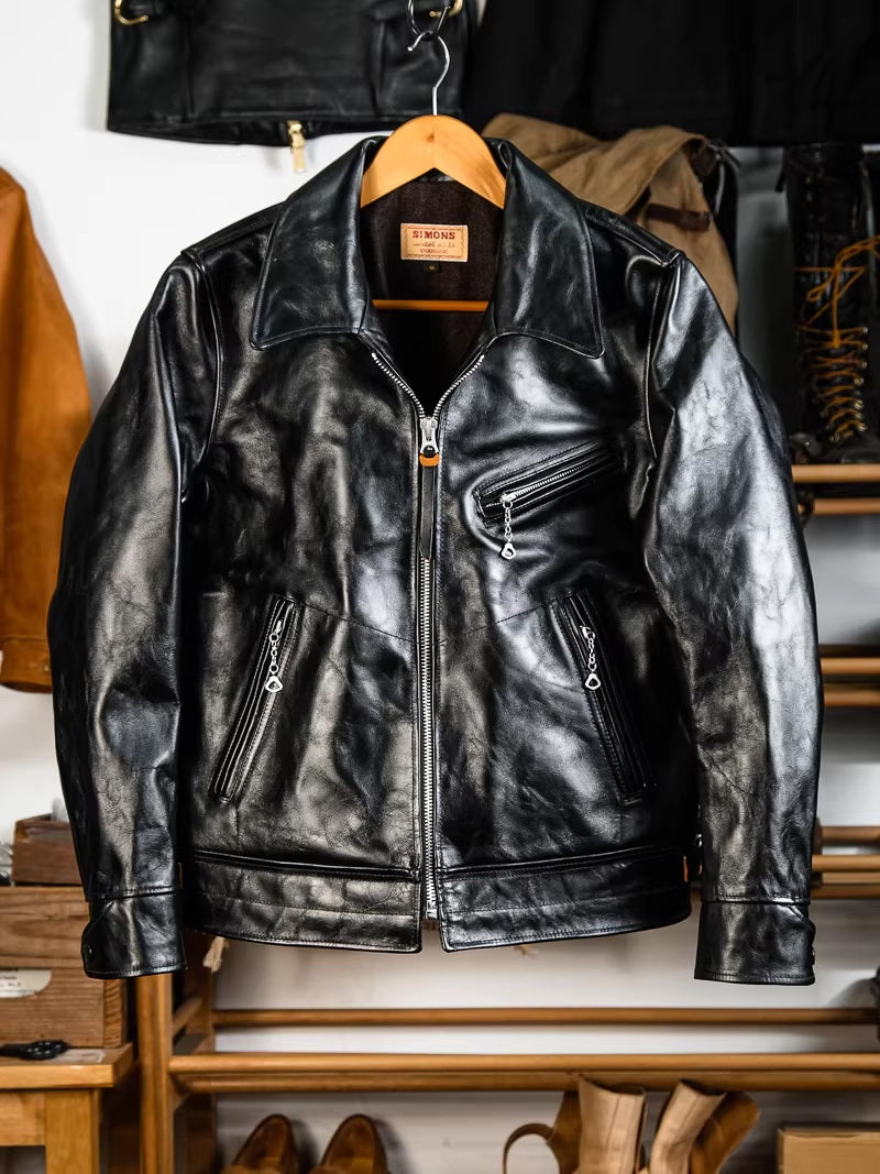 1930s "Mulholland" Straight Zip CHP Jacket Padova Teacore Horsehide