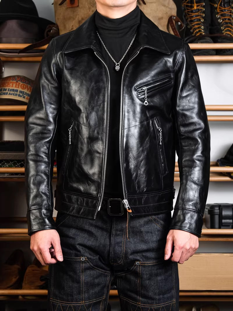 1930s "Mulholland" Straight Zip CHP Jacket Padova Teacore Horsehide