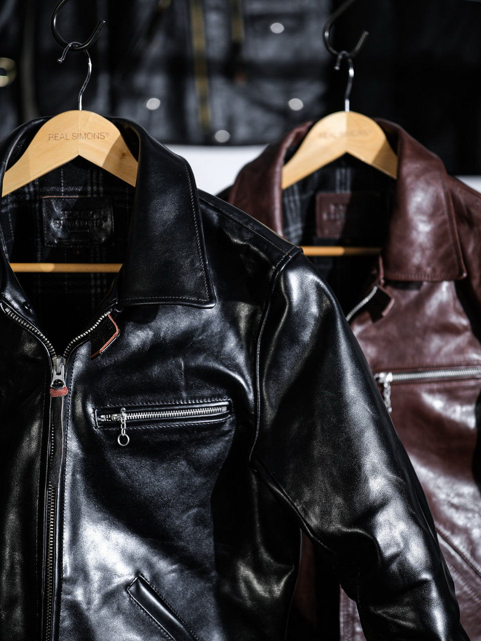 “Pasadena” 1930s Half Belt Sports Leather Jacket - Padova Horsehide Black