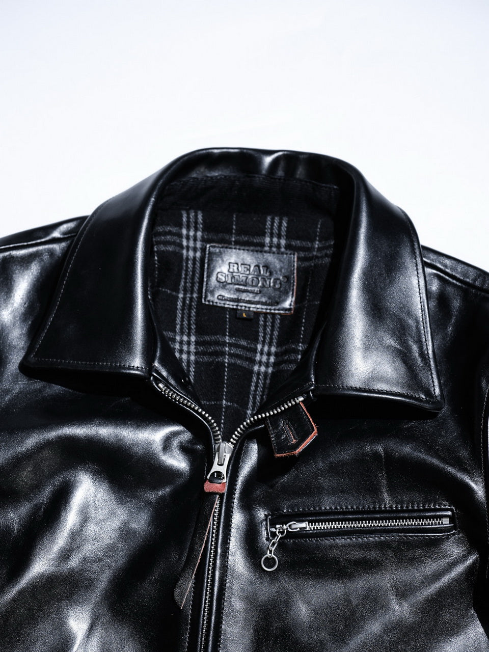 “Pasadena” 1930s Half Belt Sports Leather Jacket - Padova Horsehide Black