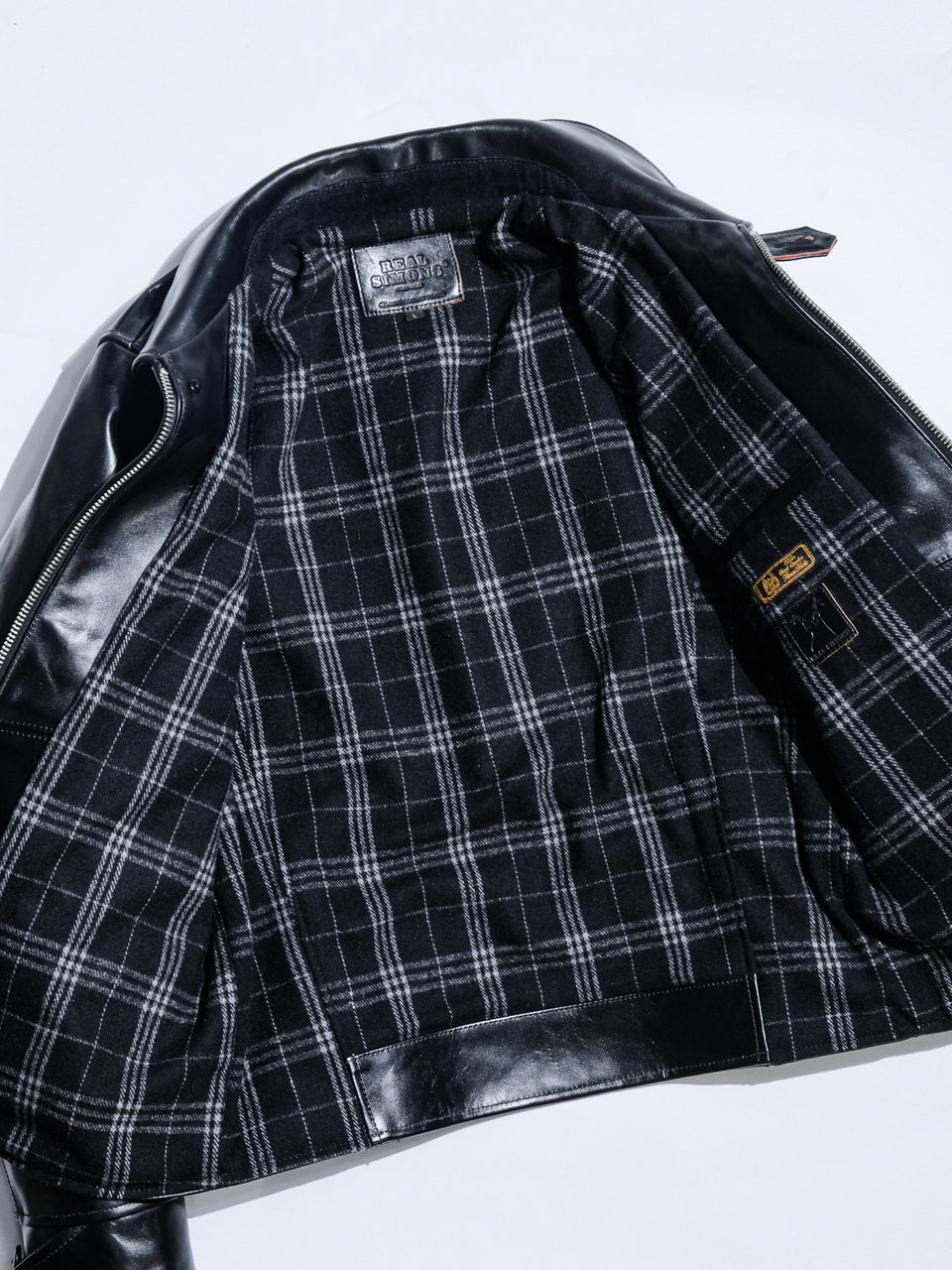 “Pasadena” 1930s Half Belt Sports Leather Jacket - Padova Horsehide Black