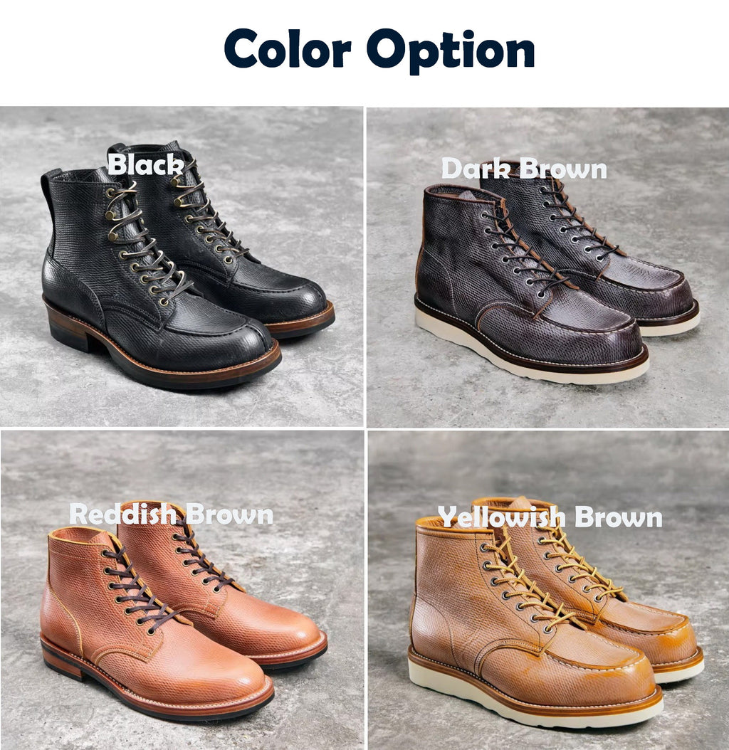 34501 Custom Engineer Boots Proprietary Sunken Grain Cowhide MTO
