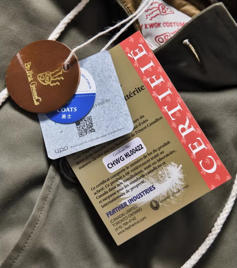 Ray Kwok 1940s B9 Flight Down Parka Jacket