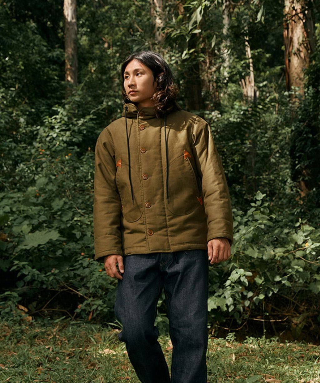 Ray Kwok Hooded N-1 Deck Jacket Japan Blue 16oz Jungle Cloth