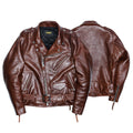 Marlon Brando One Star Cross Zip Rider Jacket - Amber Brown Vegetable Tanned Horsehide