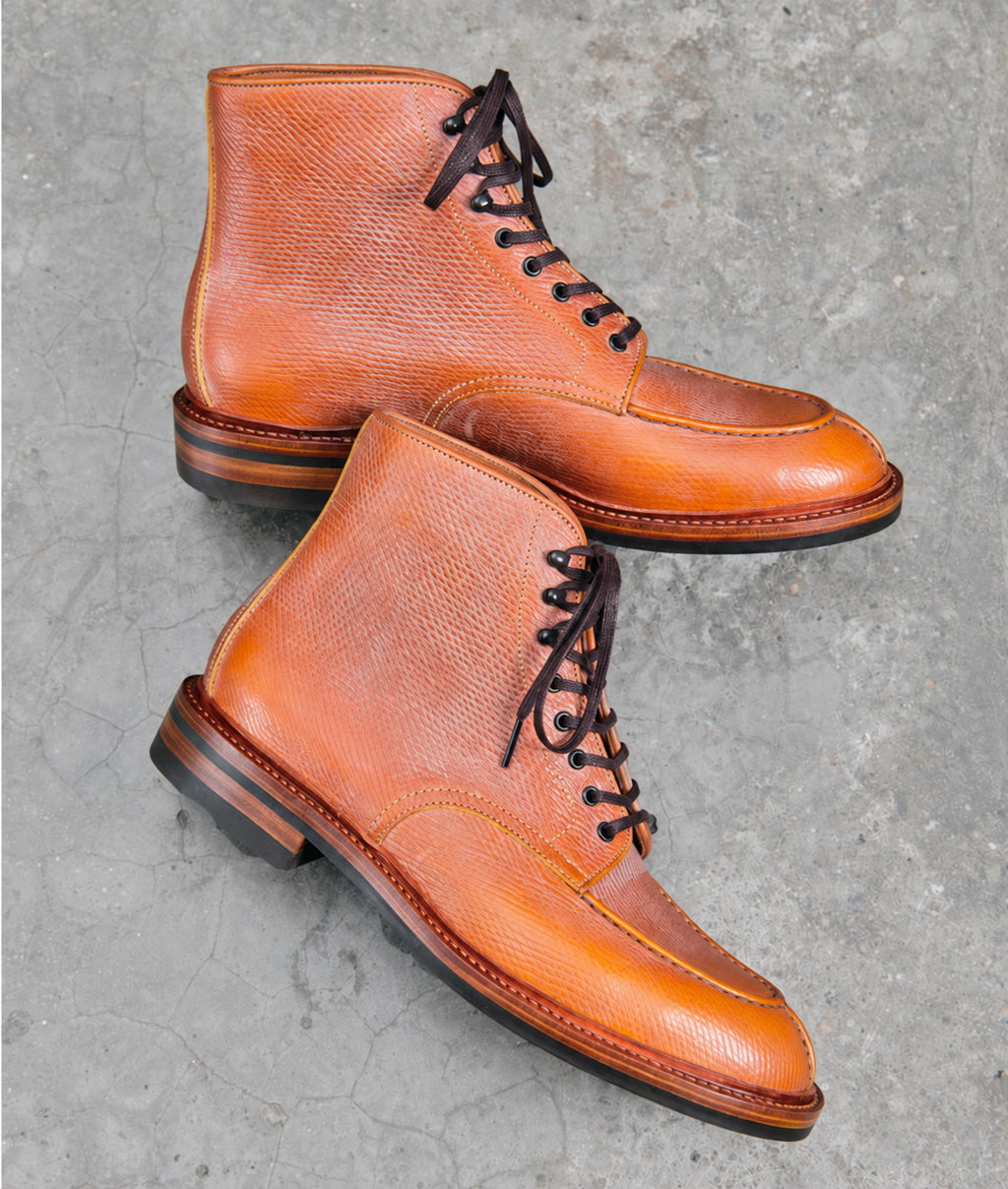 UK02 Norwegian Split Toe Tanker Boots / Hatch Grain Cowhide MTO