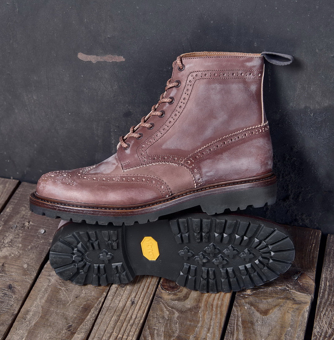 UK04 Brogue Country Boots / French Haas Heavy Waxed Teacore Calfskin MTO