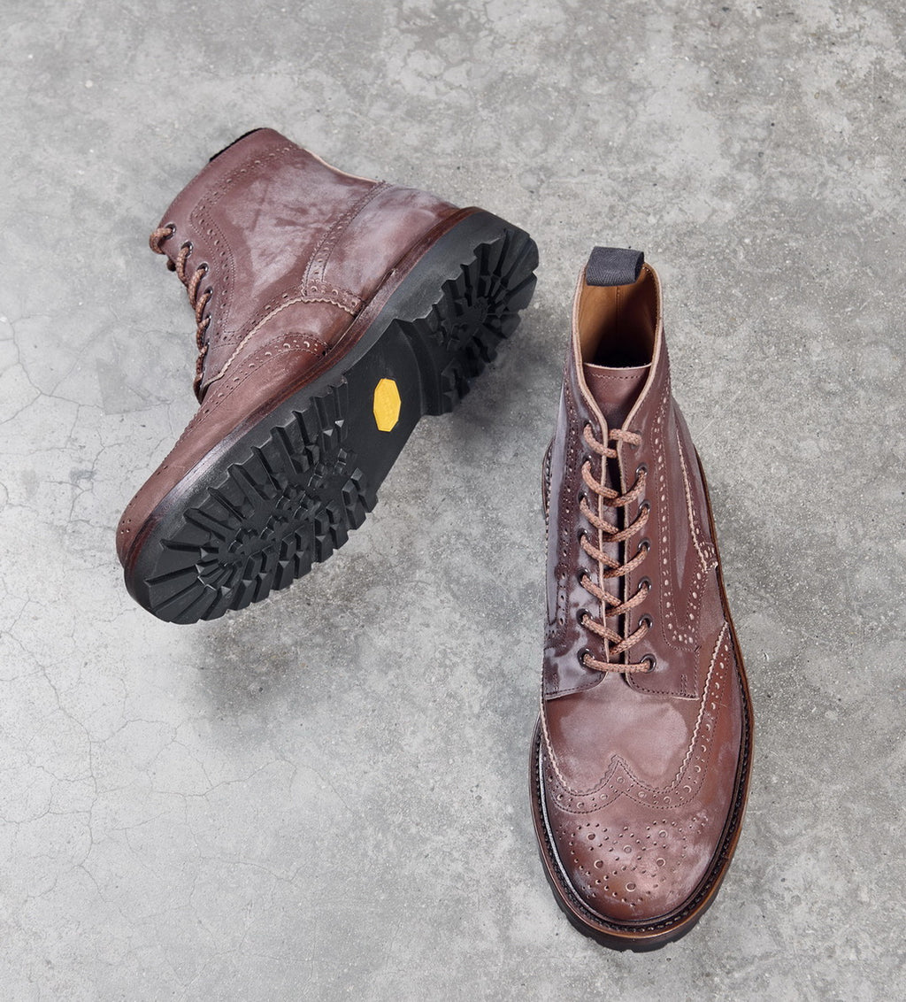 UK04 Brogue Country Boots / French Haas Heavy Waxed Teacore Calfskin MTO