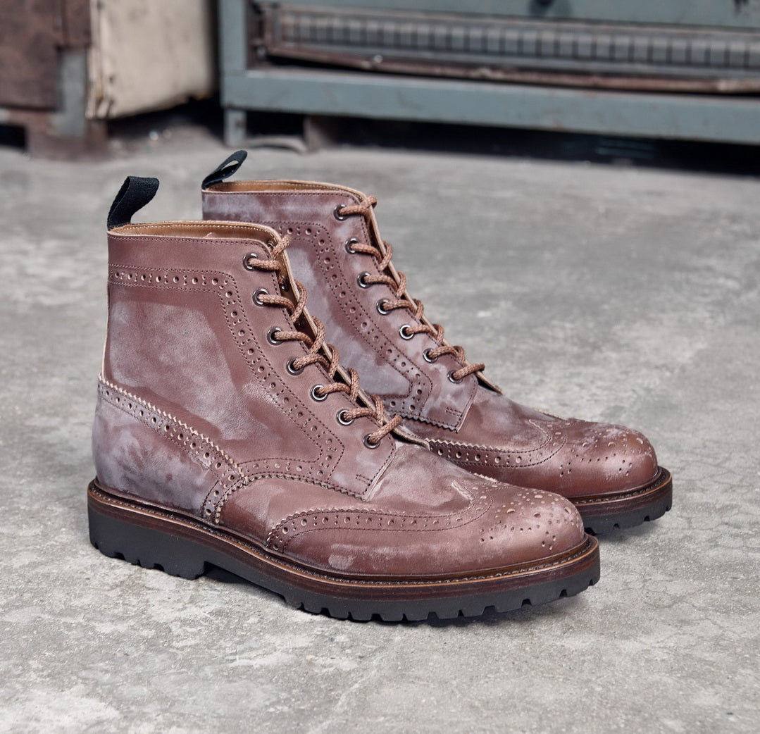 UK04 Brogue Country Boots / French Haas Heavy Waxed Teacore Calfskin MTO