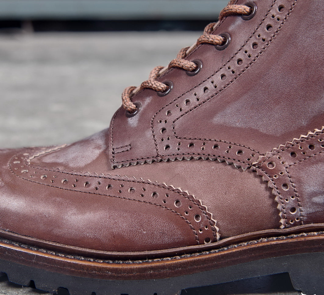 UK04 Brogue Country Boots / French Haas Heavy Waxed Teacore Calfskin MTO