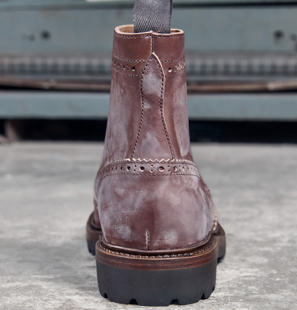 UK04 Brogue Country Boots / French Haas Heavy Waxed Teacore Calfskin MTO