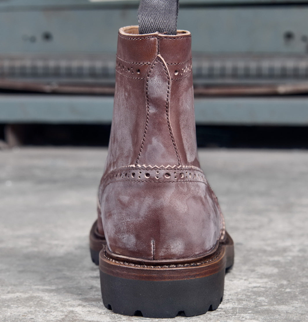 UK04 Brogue Country Boots / French Haas Heavy Waxed Teacore Calfskin MTO