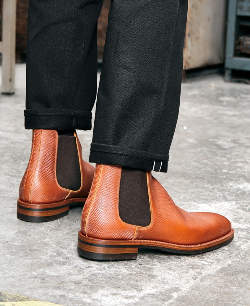 UK19 Chelsea Boots / Proprietary Hatch Grain Cowhide MTO