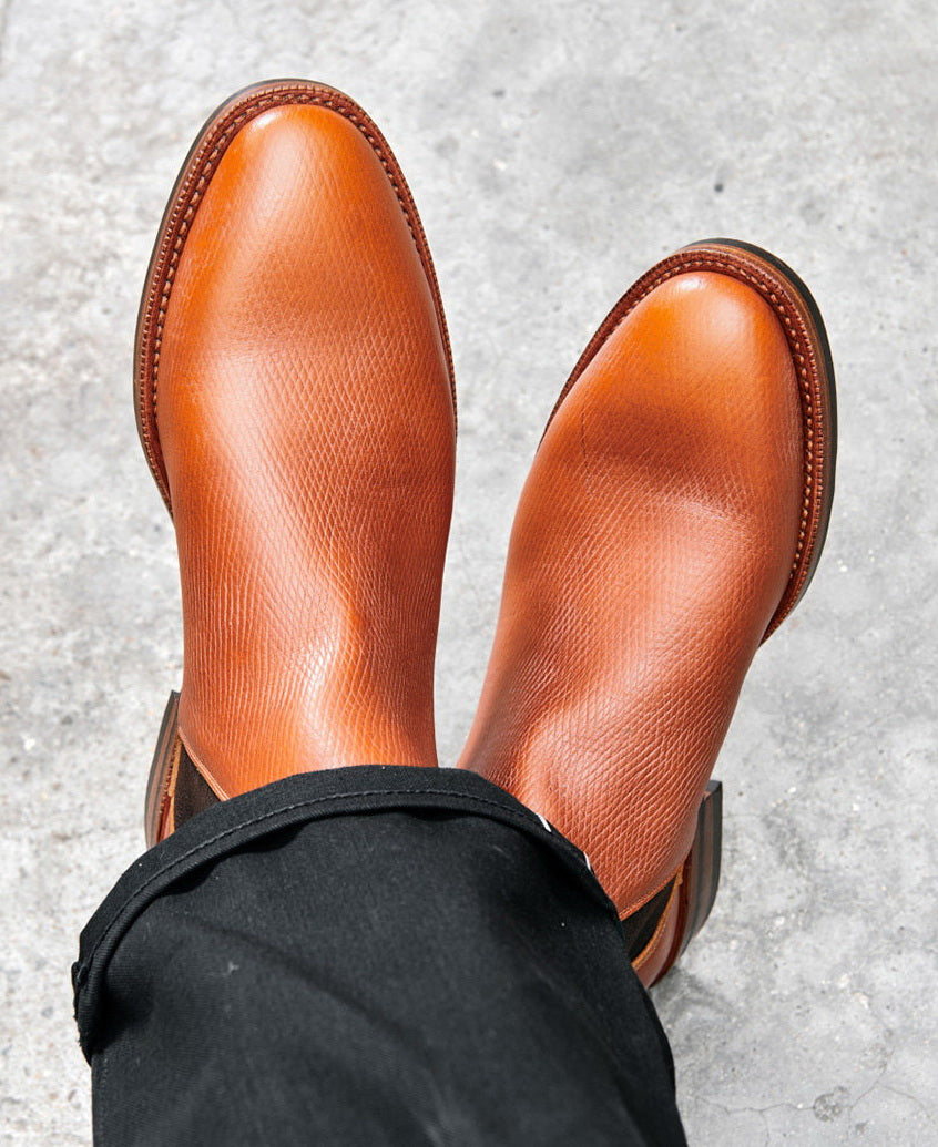 UK19 Chelsea Boots / Proprietary Hatch Grain Cowhide MTO