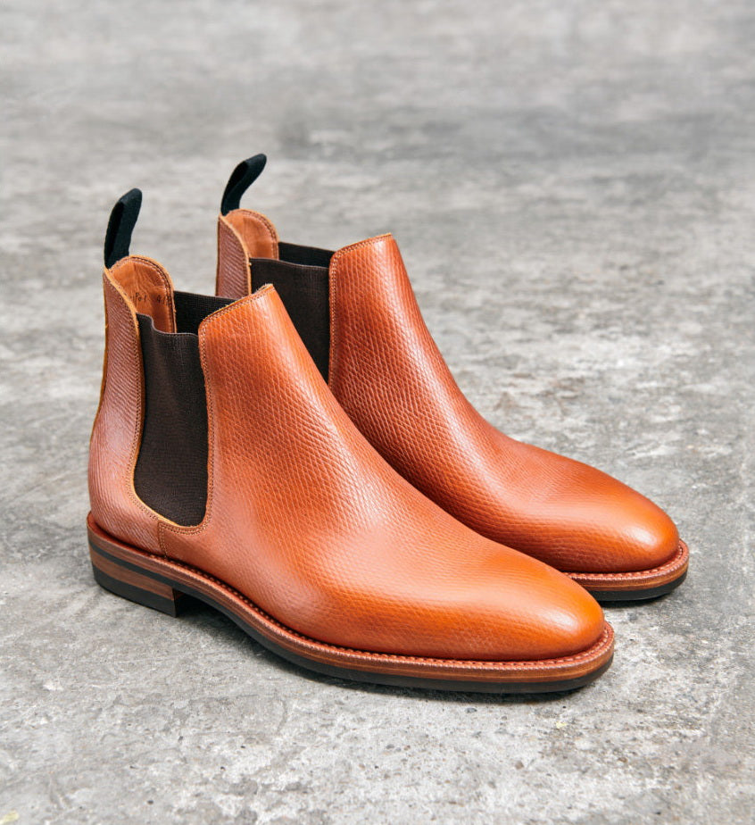 UK19 Chelsea Boots / Proprietary Hatch Grain Cowhide MTO