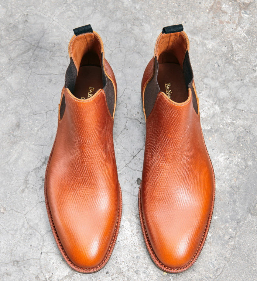 UK19 Chelsea Boots / Proprietary Hatch Grain Cowhide MTO