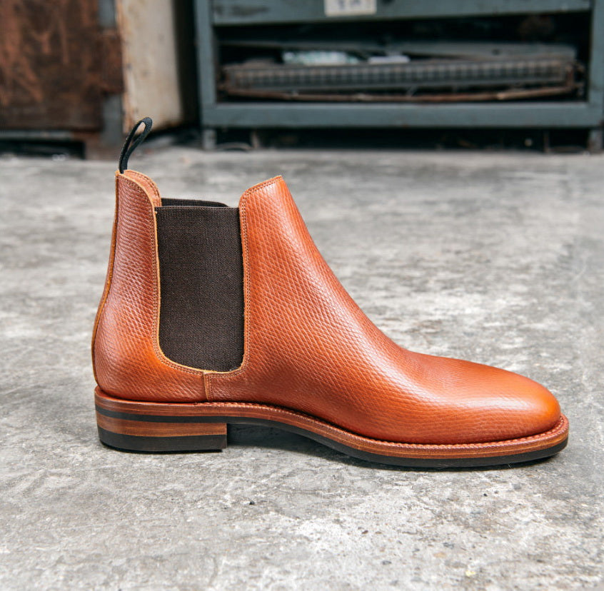 UK19 Chelsea Boots / Proprietary Hatch Grain Cowhide MTO