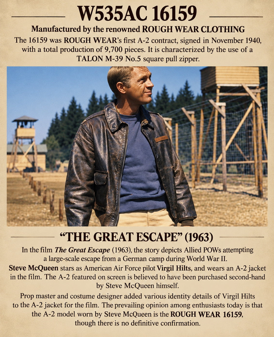 The Great Escape Steve Mcqueen A2 Horsehide Flight Jacket
