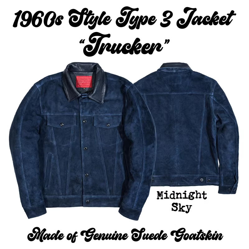 1960s TYPE 3 Trucker Jacket Reverse Goatskin Roughout Suede