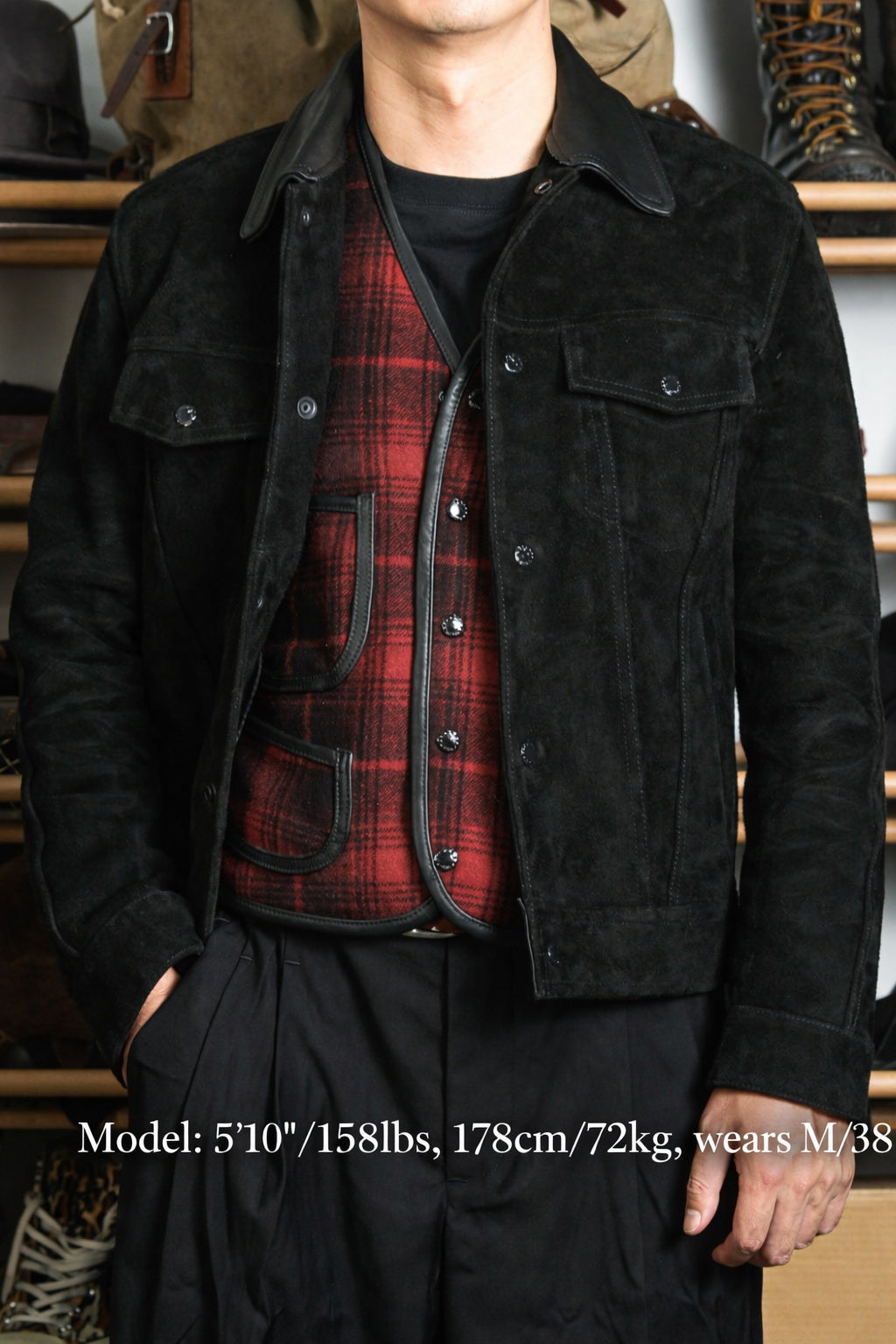 1960s TYPE 3 Trucker Jacket Reverse Goatskin Roughout Suede