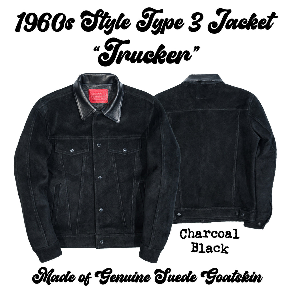 1960s TYPE 3 Trucker Jacket Reverse Goatskin Roughout Suede