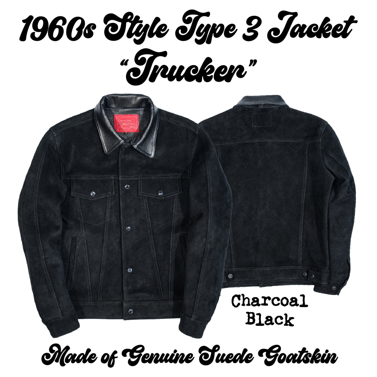 1960s TYPE 3 Trucker Jacket Reverse Goatskin Roughout Suede