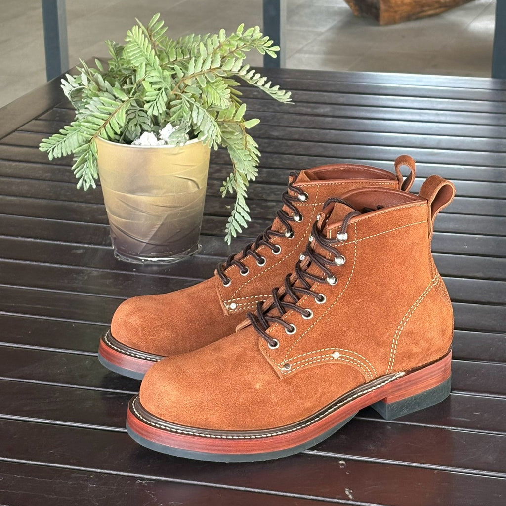 27306 Bear Head Railman Work Boots / Standard Roughout Cowhide MTO