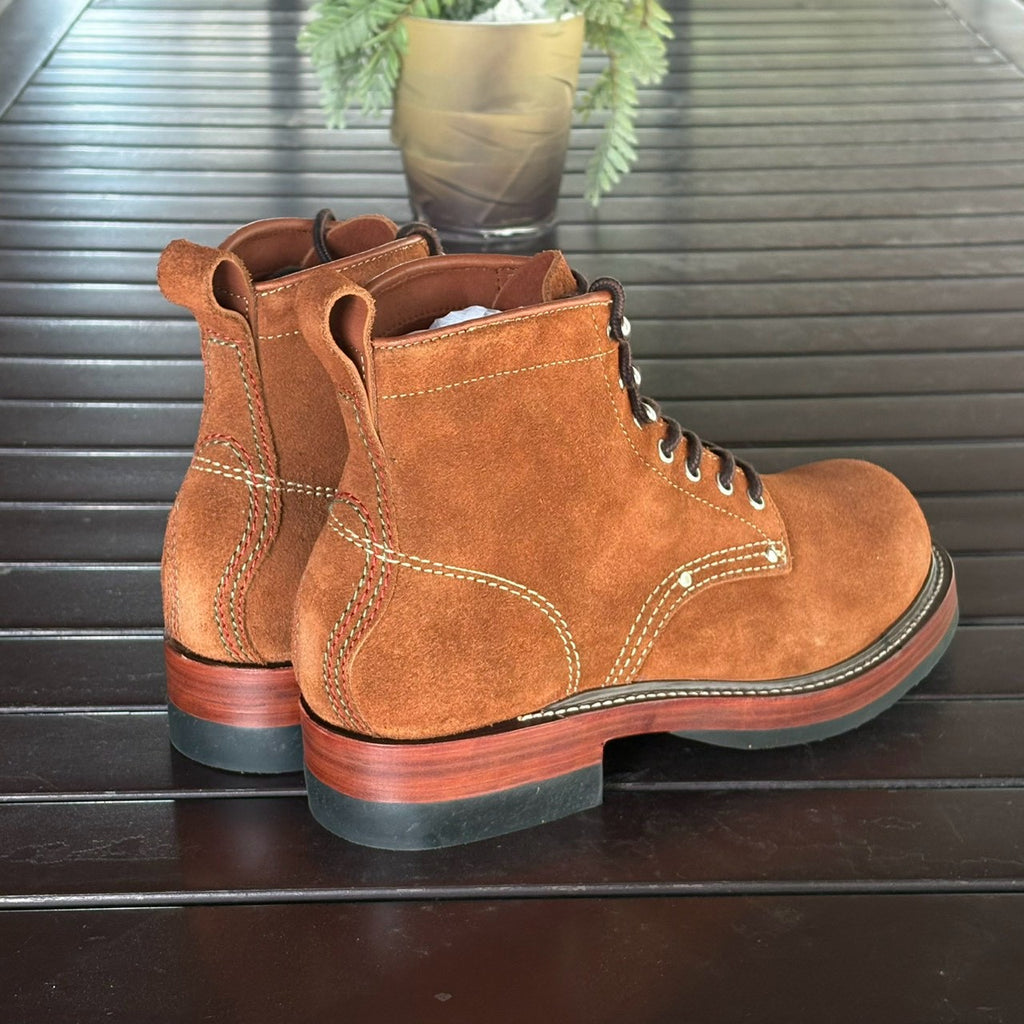 27306 Bear Head Railman Work Boots / Standard Roughout Cowhide MTO