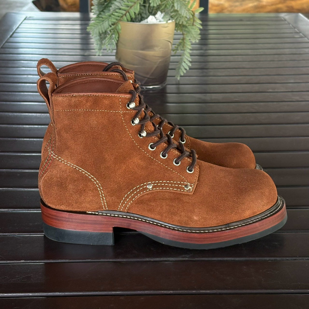 27306 Bear Head Railman Work Boots / Standard Roughout Cowhide MTO